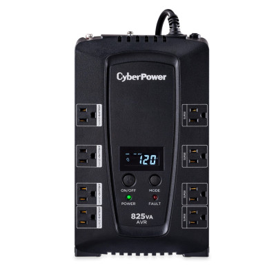 CyberPower CP825AVRLCD Compact UPS, UL Rated, Energy Star certified, 8× NEMA 5-15R